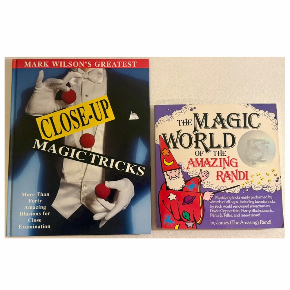 Magic Trick Book Bundle Mark Wilson Close-Up Magic + Amazing Randi Illusions Set